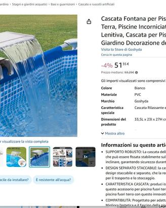 Fontana per piscina