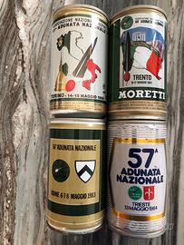 N. 4 lattine di birra adunate alpini