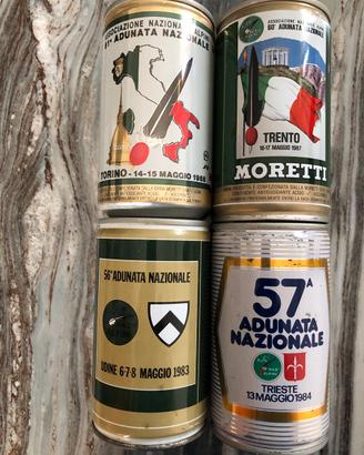 N. 4 lattine di birra adunate alpini