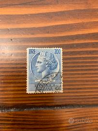 Francobollo turrita 1954 200 lire