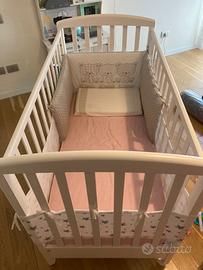 Lettino Giordani Alice + materasso e paracolpi