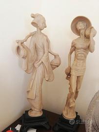 Coppia di statue vintage