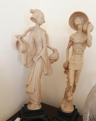 Coppia di statue vintage