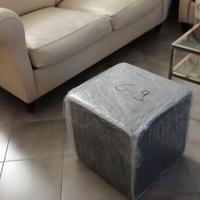 pouf a cubo poggiapiedi rigido tessuto 40x40x40 cm