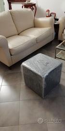 pouf a cubo poggiapiedi rigido tessuto 40x40x40 cm