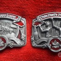 FIBBIE CINTURA BIRRA BUD BUDWEISER VINTAGE ANNI 80