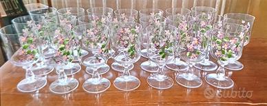 22 calici in vetro collezione vintage