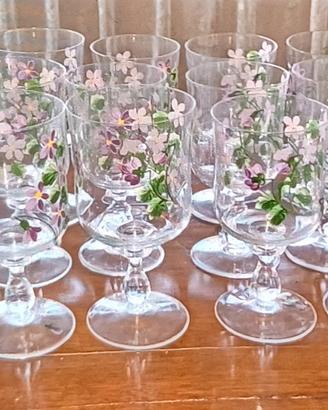 22 calici in vetro collezione vintage