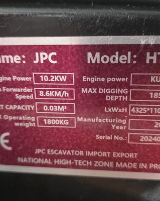 escavatore 18 q.li