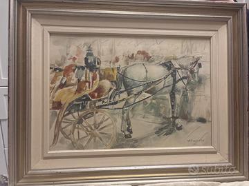 quadro “Carrozza in sosta” di Franco Ruggiero