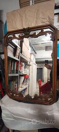 SPECCHIO con cornice in legno stile antico