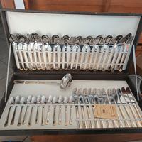 set posate acciaio inox con oro zecchino 