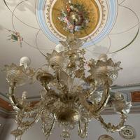 Grande lampadario Murano vetro soffiato 9 luci