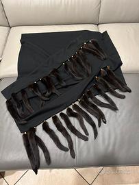 Stola vintage grandi dimensioni lana e visone