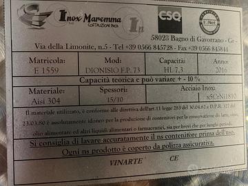 serbatoio,cisterna,botte inox,alimenti,vino,olio