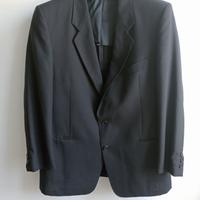 Giacca vintage nera in lana vergine nuova Abitex L