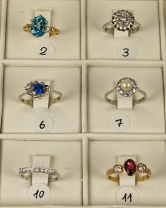 Anelli Vintage in oro750 e pietre varie (1° serie)