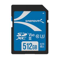 Sabrent Scheda SD 512GB v60, SDXC Card UHS-II, Mem