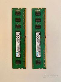 2 MODULI RAM SAMSUNG 4GB 1Rx8 PC4 - 2133P-UA0- 10