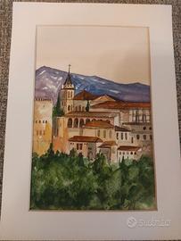 Dipinto originale Granada Palazzo Alhambra