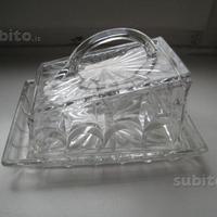 Porta burro inglese da tavola antico in vetro