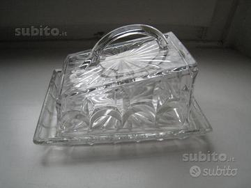 Porta burro inglese da tavola antico in vetro