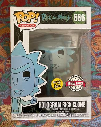 Funko Pop Rick and Morty Hologram Clone Glows 666