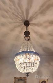 lampadario a gocce in cristallo