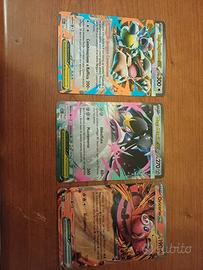 3 carte da collezione pokemon mega ex .
