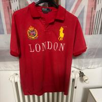 t-shirt polo ralph lauren london rossa