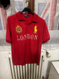 t-shirt polo ralph lauren london rossa