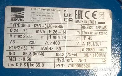 2 pompe Ebara 3M 50-125/4 (06/2023 - 4 KW IE3