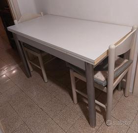 Tavolo in formica bianco allungabile 