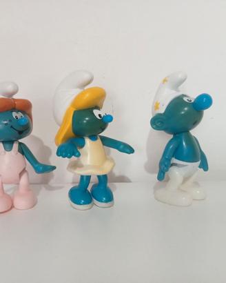 Lotto di tre puffi rari vintage