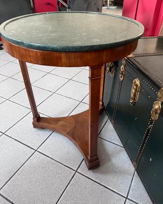 Tavolino stile impero con piano in marmo verde