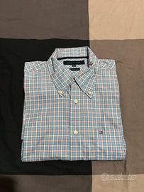 Camicia Tommy Hilfiger Uomo Quadretti Celeste