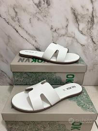 Ciabatte Donna Vera Pelle Bianca estive 41