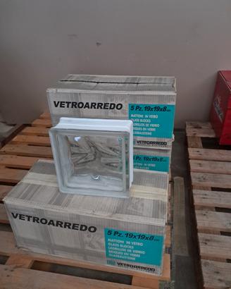 Vetrocemento Vetromattone Vetroarredo 19x19x8 cm
