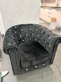 Divano e poltrona in velluto