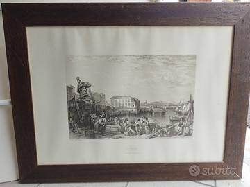 stampa napoli antica con cornice 