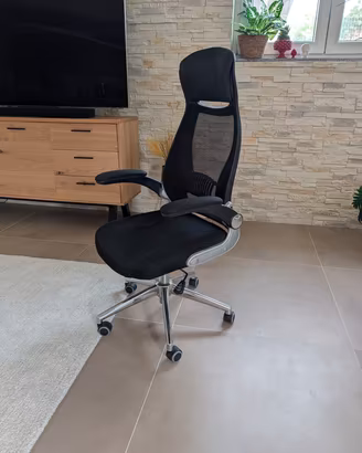 sedia da ufficio / scrivania. base metallo 5razze 