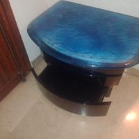 Comodino nero placcato lucido 