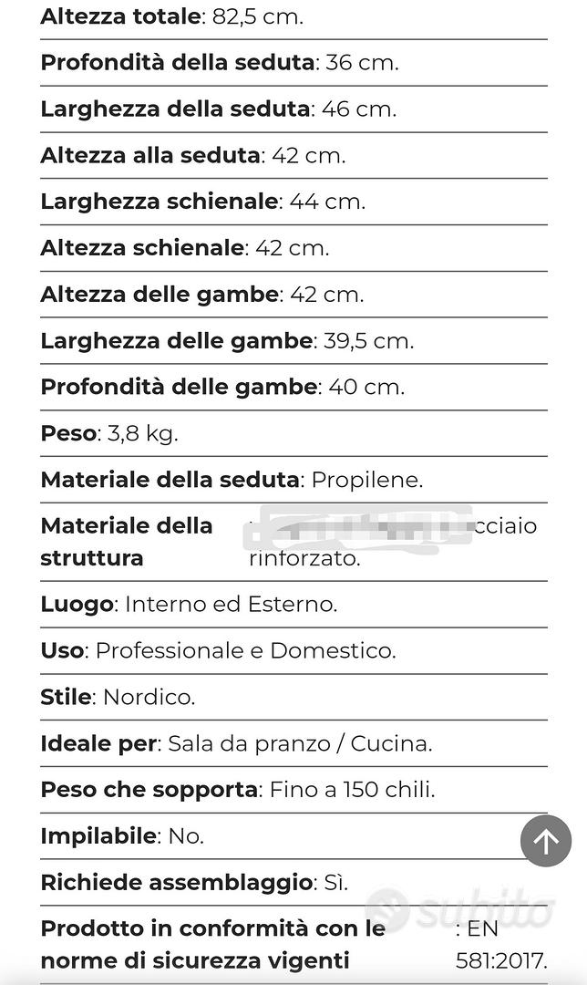 Sedia Trasparente - Arredamento e Casalinghi In vendita a Caserta