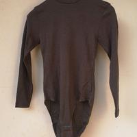 Body Caldo Collo Alto Dolcevita Misto Lana Marrone