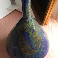 Grande vaso decorativo in terracotta dipinta