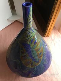 Grande vaso decorativo in terracotta dipinta