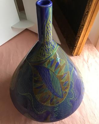 Grande vaso decorativo in terracotta dipinta