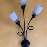 Applique da parete e 2 abat jour ferro battuto