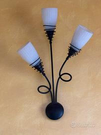 Applique da parete e 2 abat jour ferro battuto