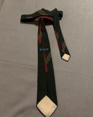 Cravatta balenciaga paris 100% seta verde nuova
